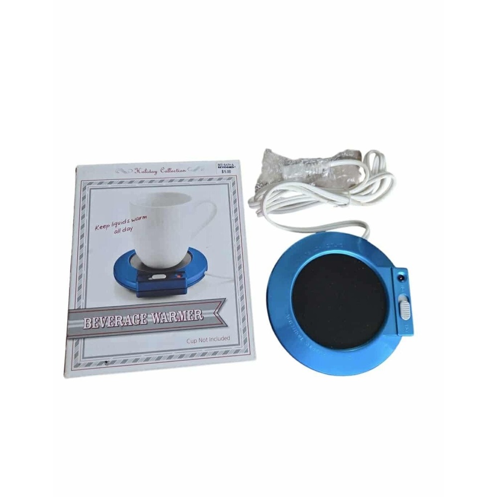 Beverage Warmer Electric Coffee Tea Mug Warmer Blue With Box